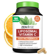 Zenwise Health liposomal vitamin C bottle pour highlighting ease of use and daily immune support.