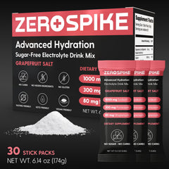Zerospike electrolyte stick grapefruit close-up showing fast absorption.
