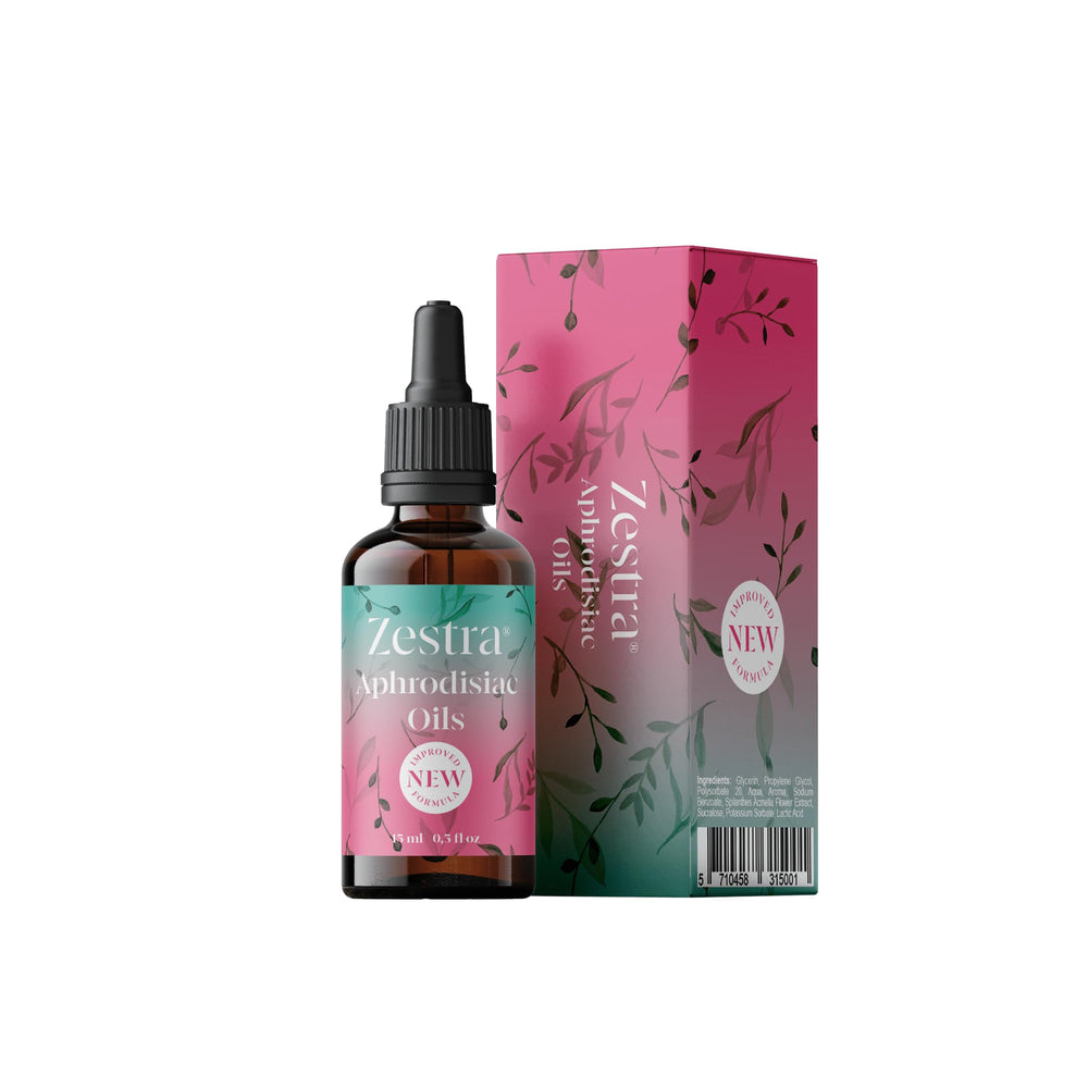 Zestra aphrodisiac for women bottle pour showing premium drops for heightened intimacy