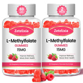 Zetelixia two-pack bottles with raspberry gummies for brain health and mood support.
