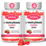 Zetelixia two-pack bottles with raspberry gummies for brain health and mood support.