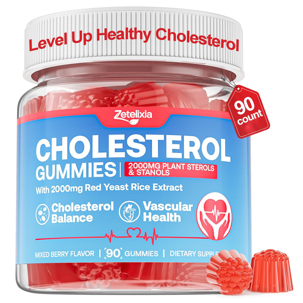 Zetelixia cholesterol gummies bottle front for daily heart health support.