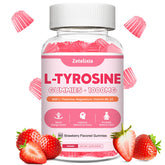 Zetelixia L-Tyrosine Gummies bottle with strawberry flavor for daily focus