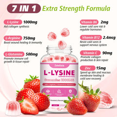 Zetelixia Lysine Gummies texture close-up highlighting chewable form