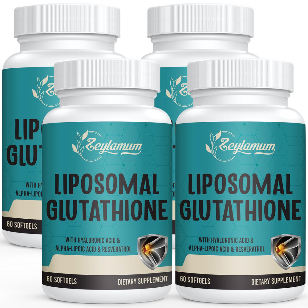 Zeylamum liposomal glutathione softgels bottle shows daily antioxidant support.