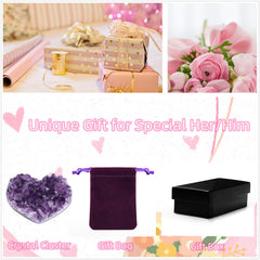 ZHIYUXI amethyst heart crystal rock as a striking desk or shelf decor.