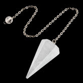 ZHIYUXI clear quartz pendulum necklace for meditation and divination.