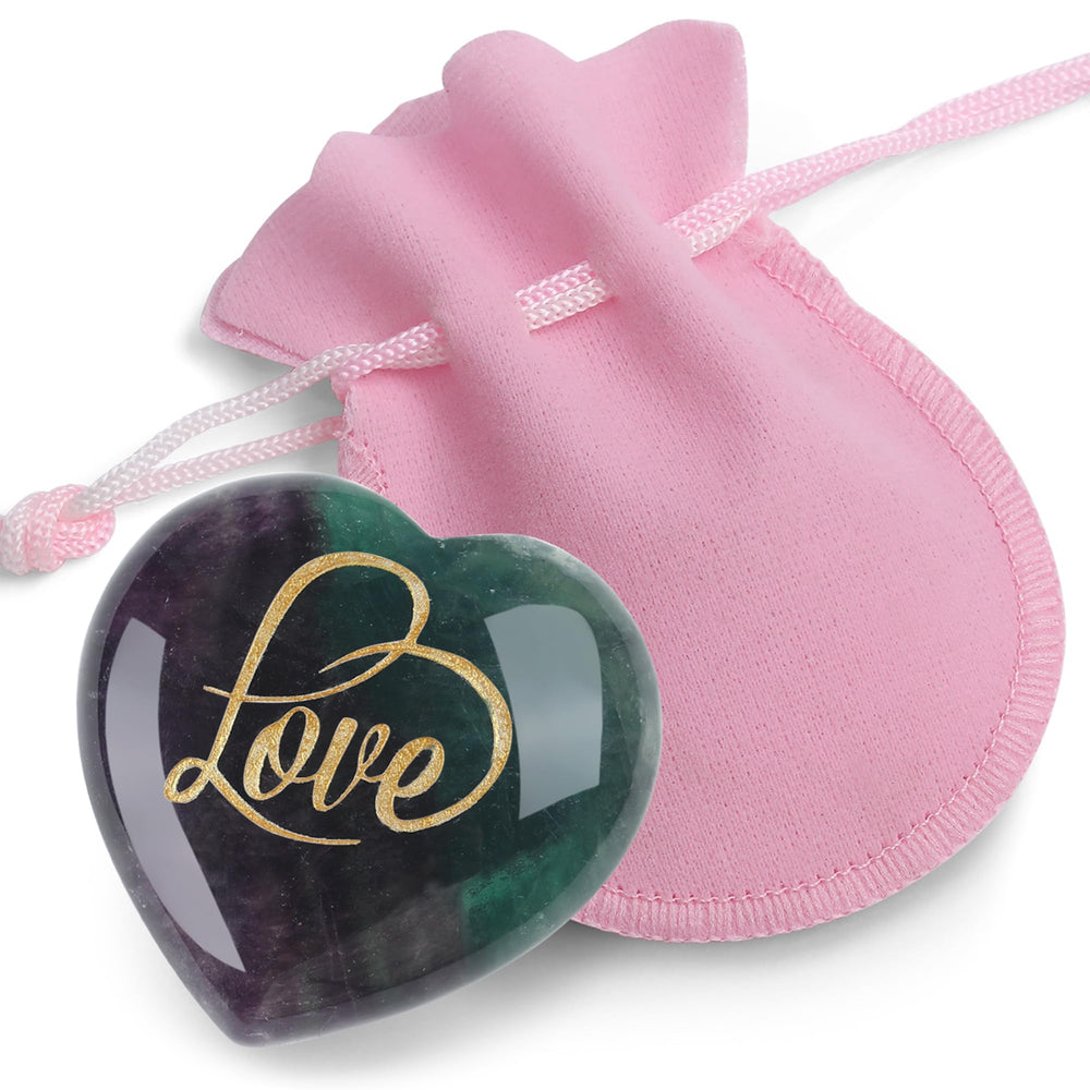 ZHIYUXI fluorite engraved heart for meditation and balance.