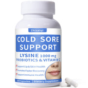 Zhizaiql Lysine Cold Sore Capsules bottle for daily lip health and immunity.