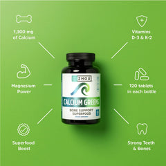 ZHOU Calcium Greens algae-derived calcium with magnesium for balanced minerals.