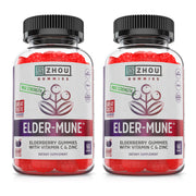 ZHOU Elder-Mune Gummies bottle close-up showing premium immune support.