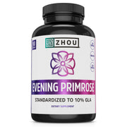 Zhou Evening Primrose Oil softgel bottle for daily skin and balance support.