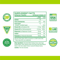 ZHOU Hydro-Fuel Gummies label back shows electrolytes and vitamins for energy support