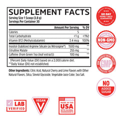 ZHOU Lite Up Xtra label closeup highlights vegan formula and caffeine source.