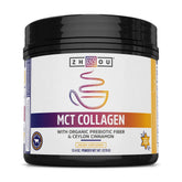 Zhou MCT Collagen Powder bottle on shelf supporting beauty and joint health.