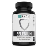 ZHOU Selenium 200mcg capsules bottle supports antioxidant activity and thyroid wellness