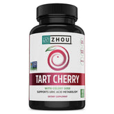 ZHOU Tart Cherry Extract Capsules bottle showing label for post-workout recovery potential