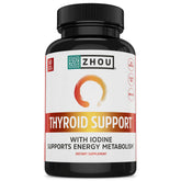 ZHOU Thyroid Support bottle poured for daily wellness and focus