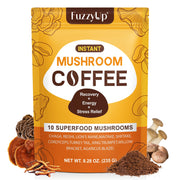 ZhuGuaCo Mushroom Coffee packaging front shows organic blend for steady energy