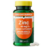 Zinc Caplets 50 mg bottle front view for immune health support