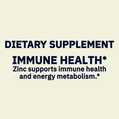 Zinc Caplets 50 mg tablet close-up for energy metabolism support