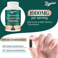 Zingicin delta and gamma tocotrienols softgels close-up showing the blend.
