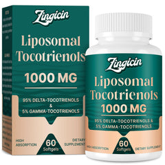Zingicin liposomal vitamin E softgels bottle for easy daily support.