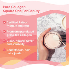 Zint Collagen Peptides grass-fed label close-up emphasizing quality sourcing.
