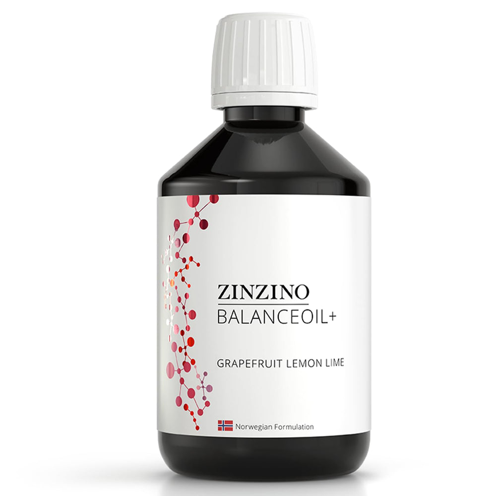 Zinzino BalanceOil+ grapefruit lemon lime bottle for daily omega-3 support