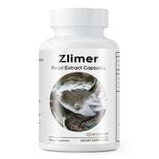 Zlimer Organic Pearl Powder Capsules bottle shows ocean-sourced purity for daily use.
