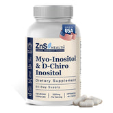 ZnS Health Myo-Inositol & D-Chiro Inositol bottle supports daily hormone balance.