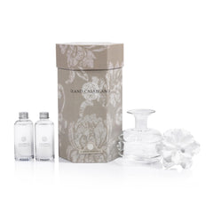 Zodax Grand Casablanca porcelain diffuser bottle provides continuous scent diffusion.