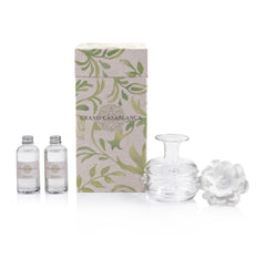 Zodax Grand Casablanca porcelain lotus bloom enhances decor and aroma.