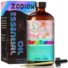 ZODION Cherry Blossom oil bottle, amber glass, pure aroma for diffusion.