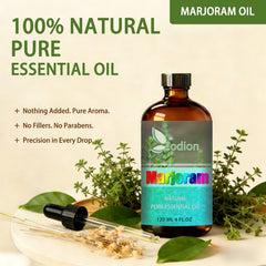 ZODION Marjoram essential oil diffuser in room for calm focus.