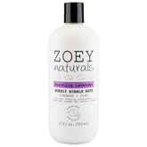Zoey Naturals lavender bubble bath bottle, calming bath time scent for kids.