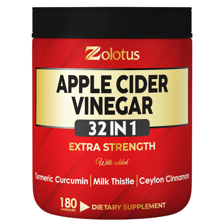 Zolotus bottle front showing label and 180 capsules for convenient vitality