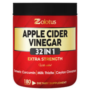Zolotus bottle front showing label and 180 capsules for convenient vitality