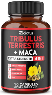 Zolotus Premium Tribulus Capsules bottle close-up showing convenient daily supplement.