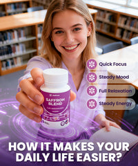 ZonaVitalis saffron ingredient blend visual highlights saffron with adaptogens for focus support.