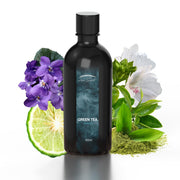 Zone Scent Green Tea Essential Oil bottle highlighting pure aroma for calm spaces.