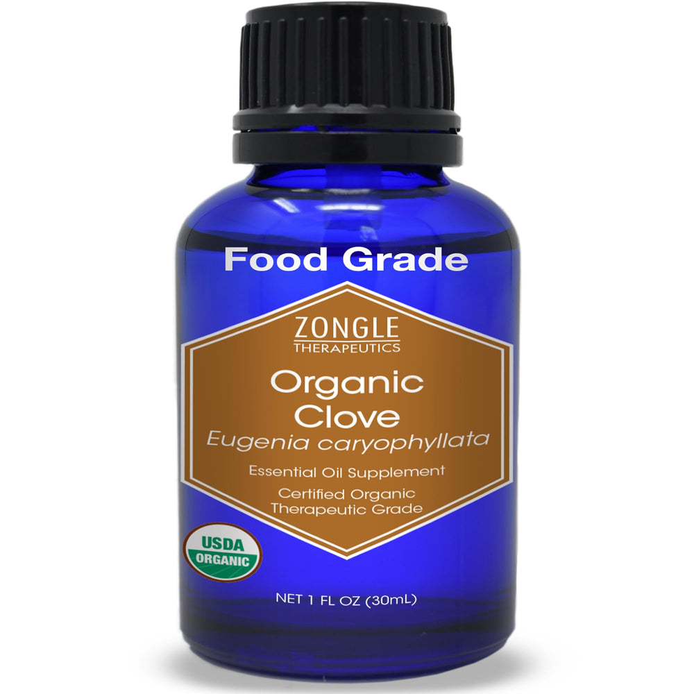 Zongle Therapeutics clove oil bottle for natural oral care and gum support.