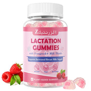 Zorentique Lactation Gummies Raspberry bottle demonstrates convenient daily support for breastfeeding moms.