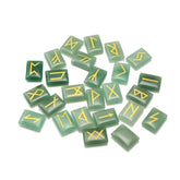 Zotoone rune stones with green aventurine engraving for focused divination sessions