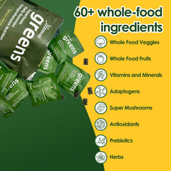 Zotreval Daily Greens nutrition label highlights vitamins and minerals