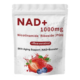 Zotreval NAD liquid bottle pouring shows a 1000mg serving for daily energy.
