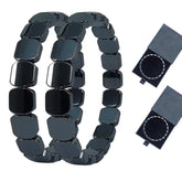ZOYYE men’s hematite bracelet two-piece set close-up beads for daily confidence.