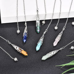 ZPMMPZ green aventurine pendant closeup highlights natural shimmer and energy connection.
