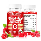 ZUNYOU magnesium glycinate gummies bottle promoting calm sleep.