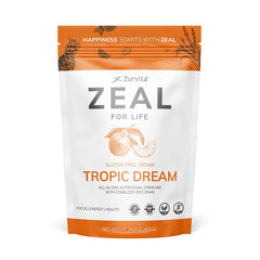 Zurvita Zeal for Life Tropic Dream packaging designed for daily nutrition and convenience.